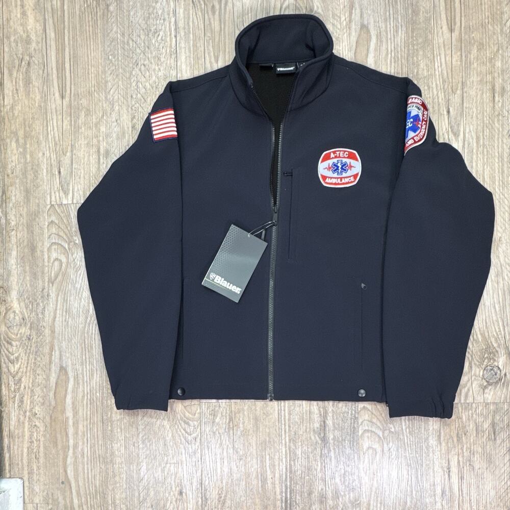 Blaue EMS Fleece Softshell Jacket A-TEC Ambulance Patch NWT